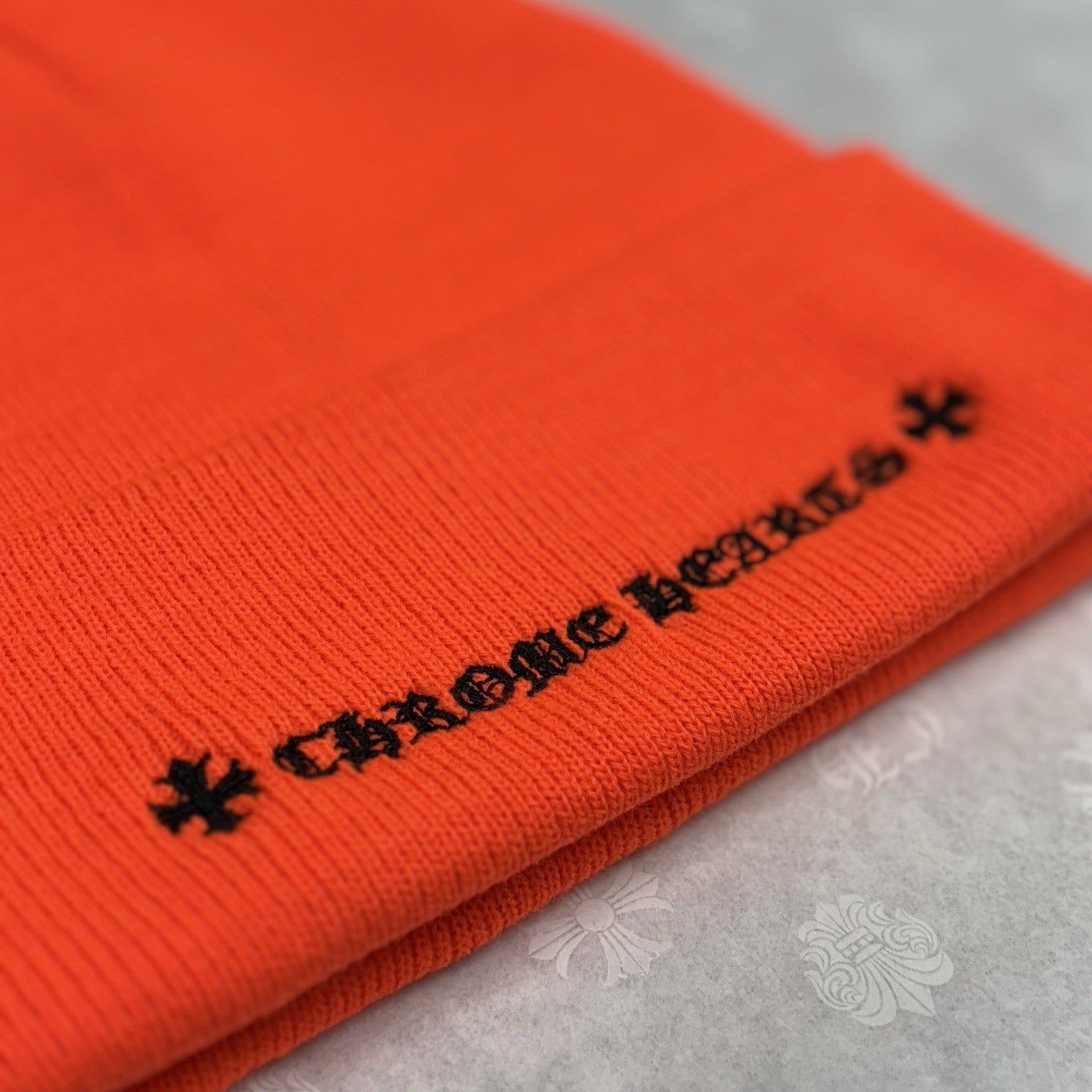 Chrome Hearts CH Logo Beanie ' Orange Black ' | BRAND NEW!