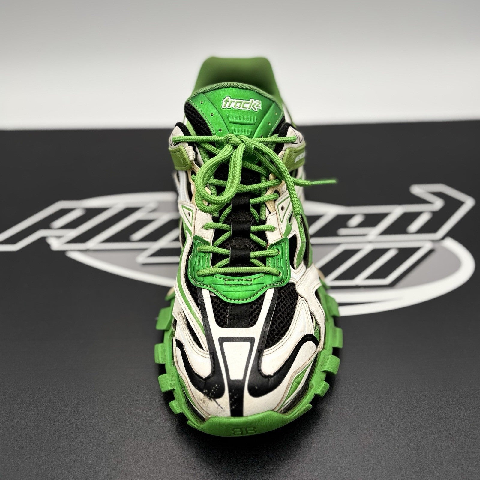 Size 45 ( 12 US) - Balenciaga Track 2 Trainer ' Black, White Green ' | GOOD!