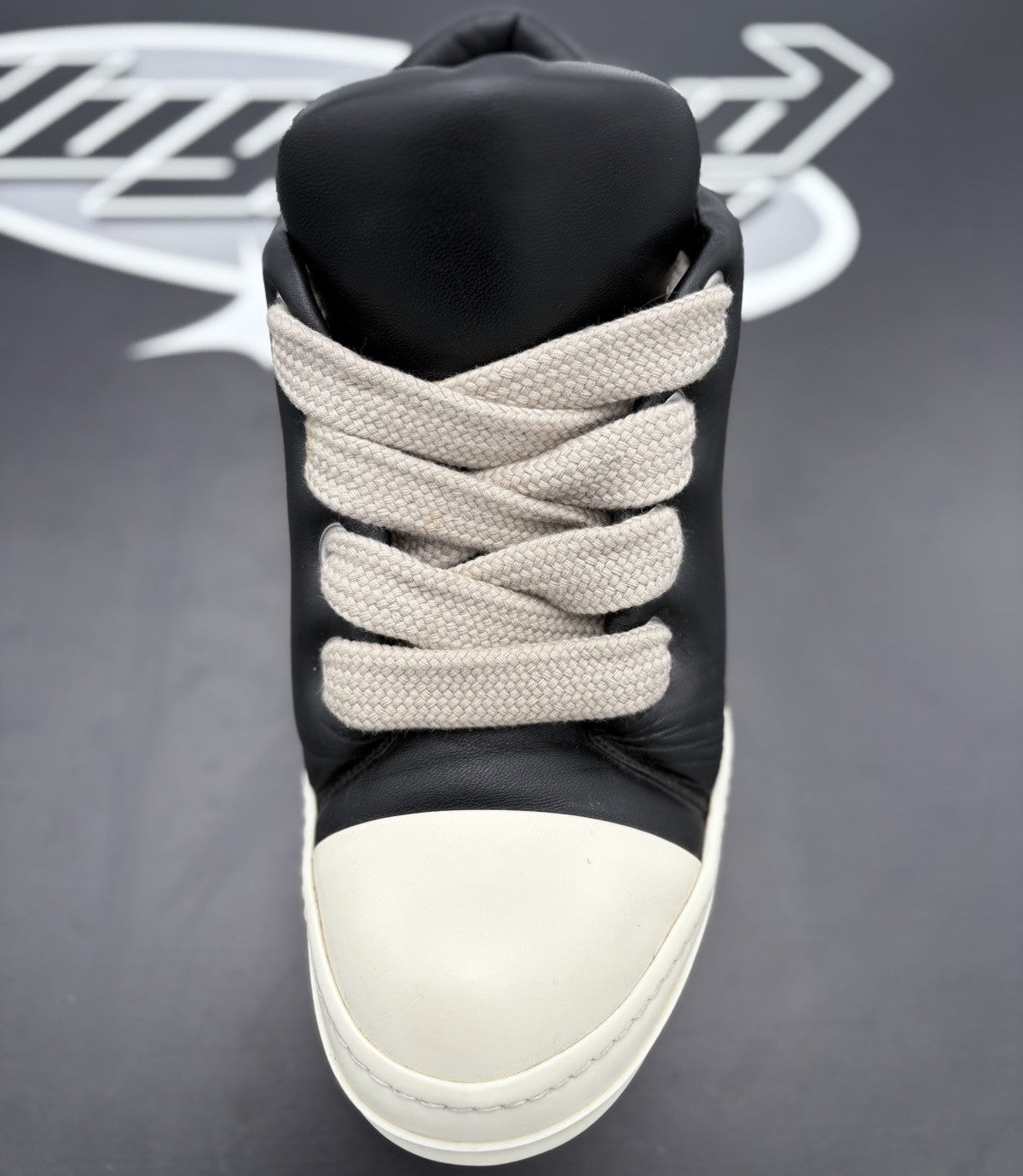 Size 44 (11 US) - Rick Owens Jumbo Lace Puffer Low ' Black Milk ' | GREAT COND!