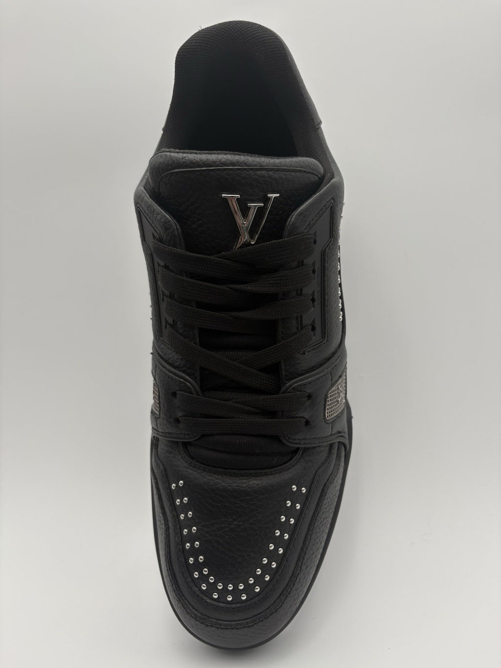 Size 8 LV (9-9.5 US) Louis Vuitton Studded Trainer ' Black ' | SUPER CLEAN!
