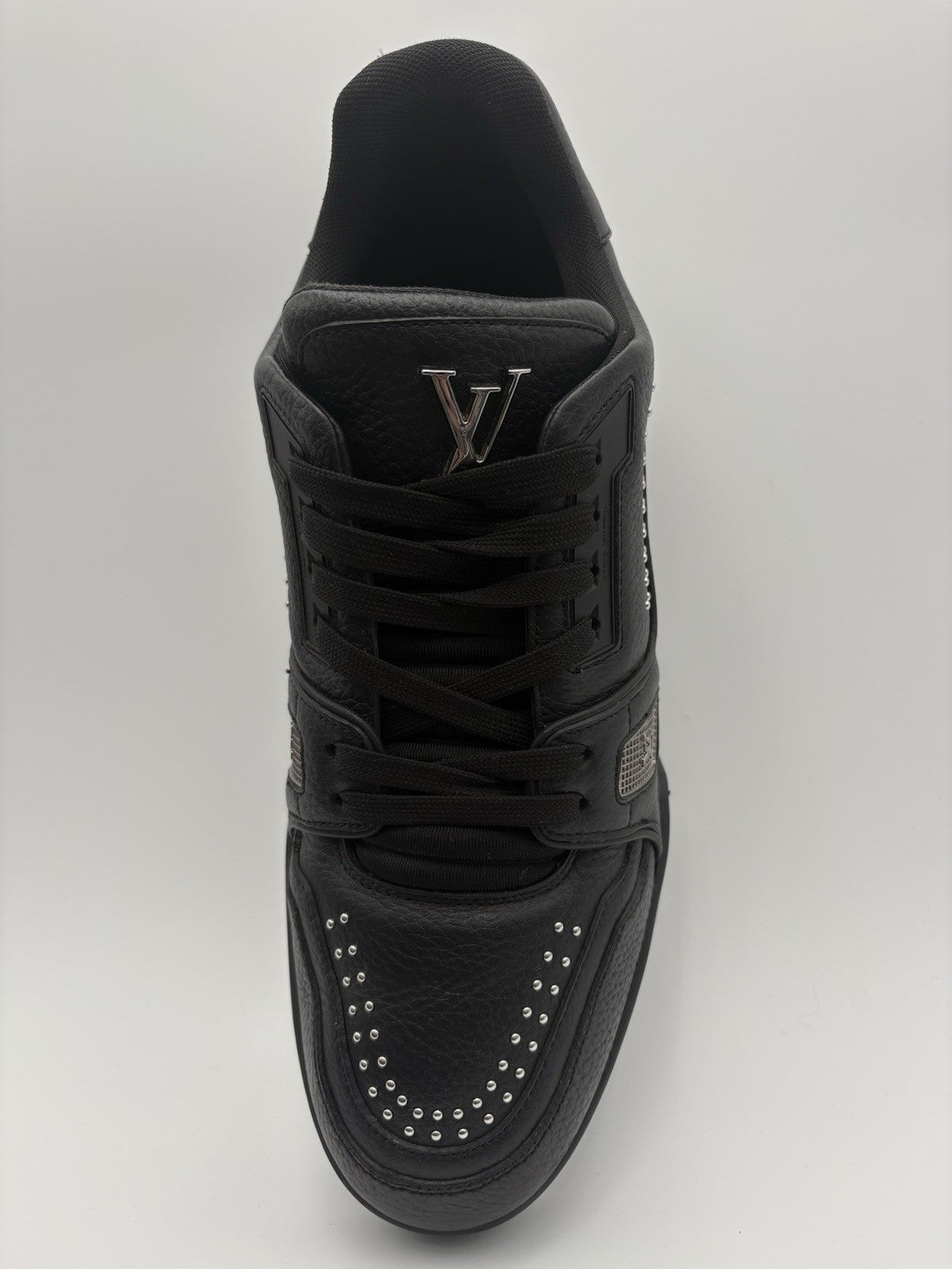 Size 8 LV (9-9.5 US) Louis Vuitton Studded Trainer ' Black ' | SUPER CLEAN!