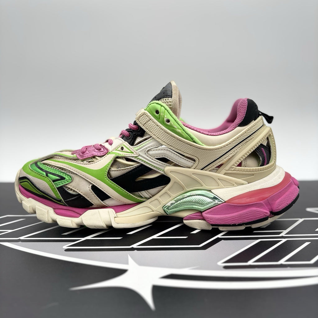 Size 41 (8 US) - Balenciaga Track 2 Trainer ' White, Purple, Green ' | GOOD!