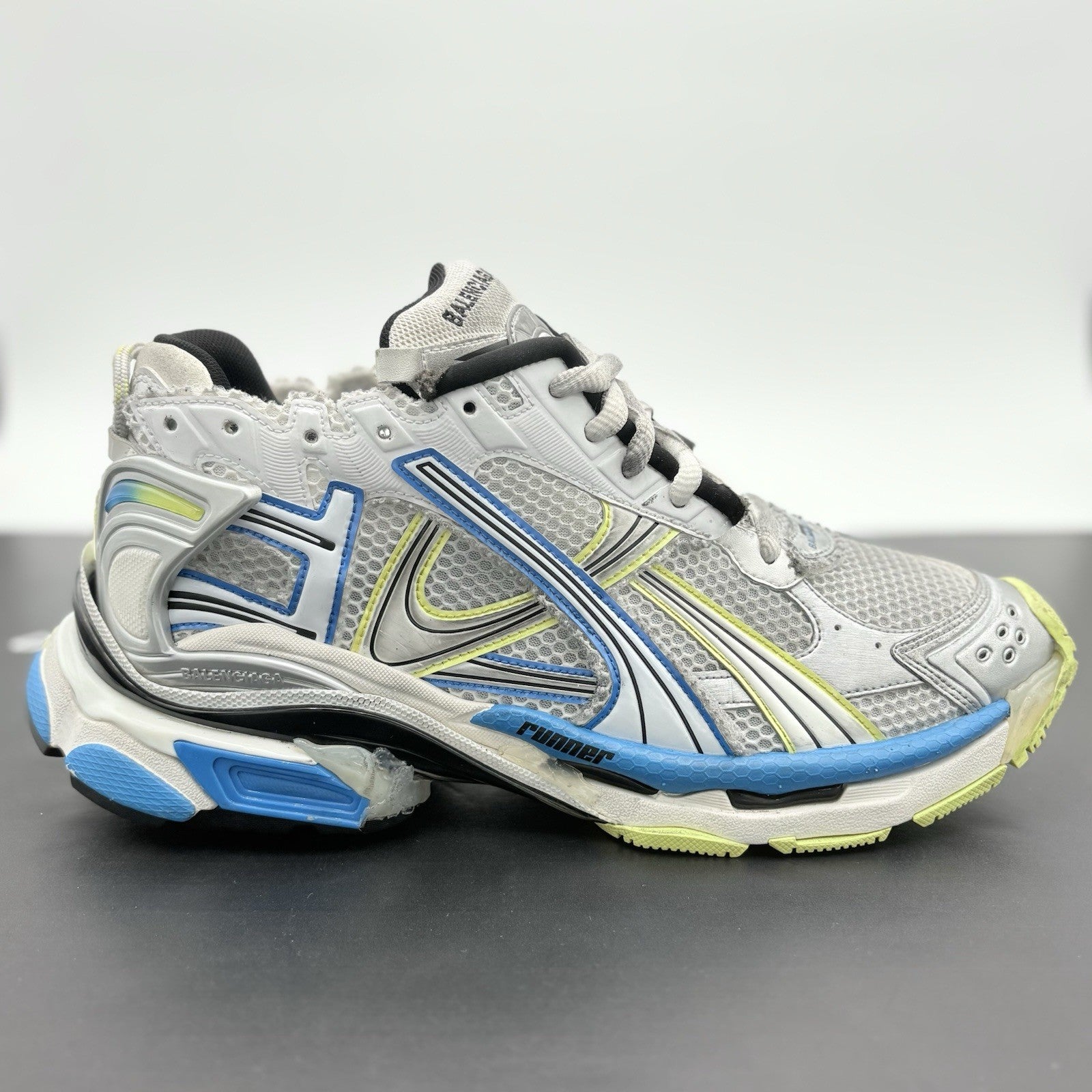 Size 45 (12 US) - Balenciaga Runner ' White Yellow Blue ' | EXCELLENT CONDITION!