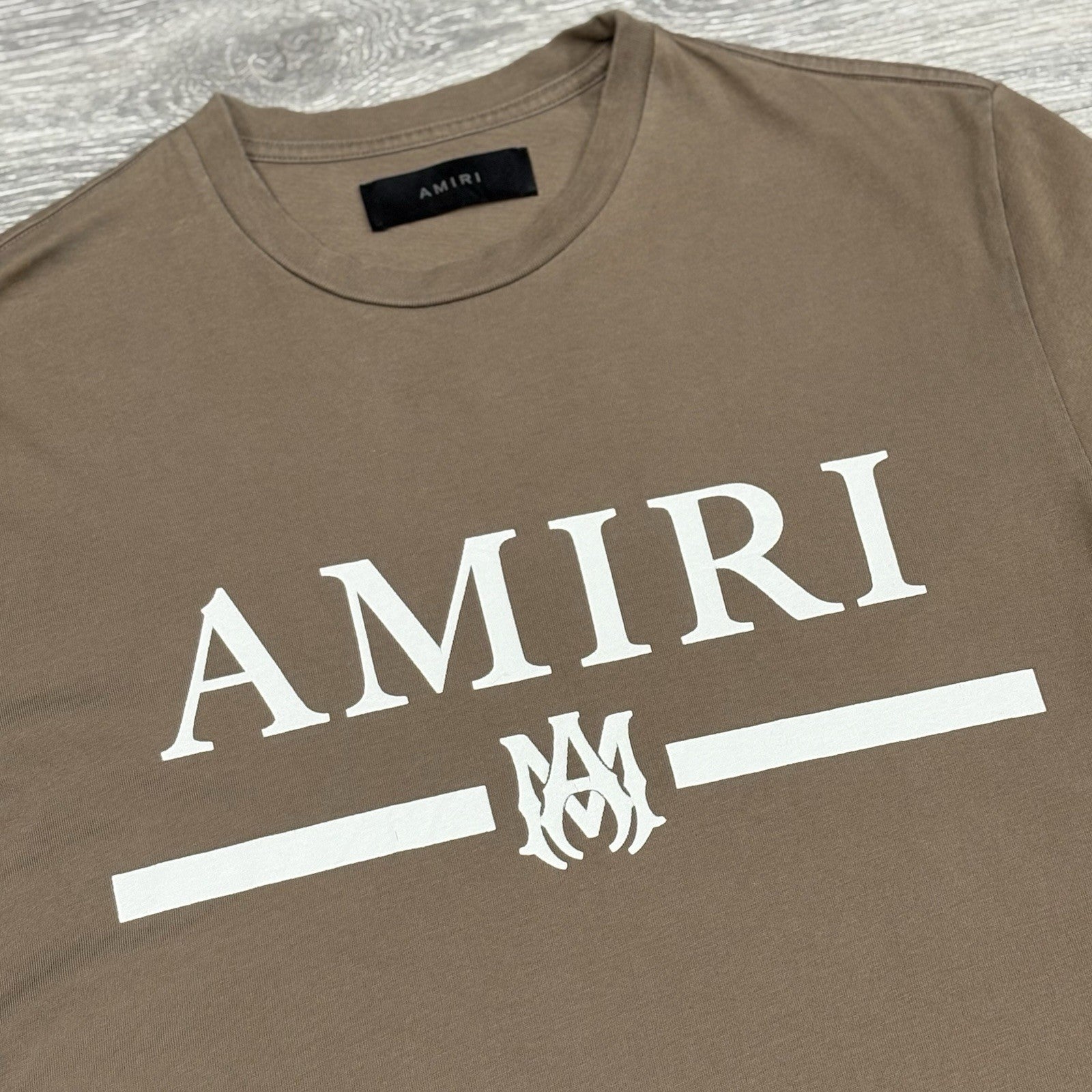 Size Small - Amiri Bar Logo T-Shirt ' Brown White ' | SUPER CLEAN!