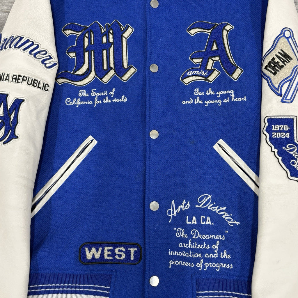Size Large - Amiri Dream Team Varsity Jacket ' Blue ' | WORN 3x | 100% AUTHENTIC