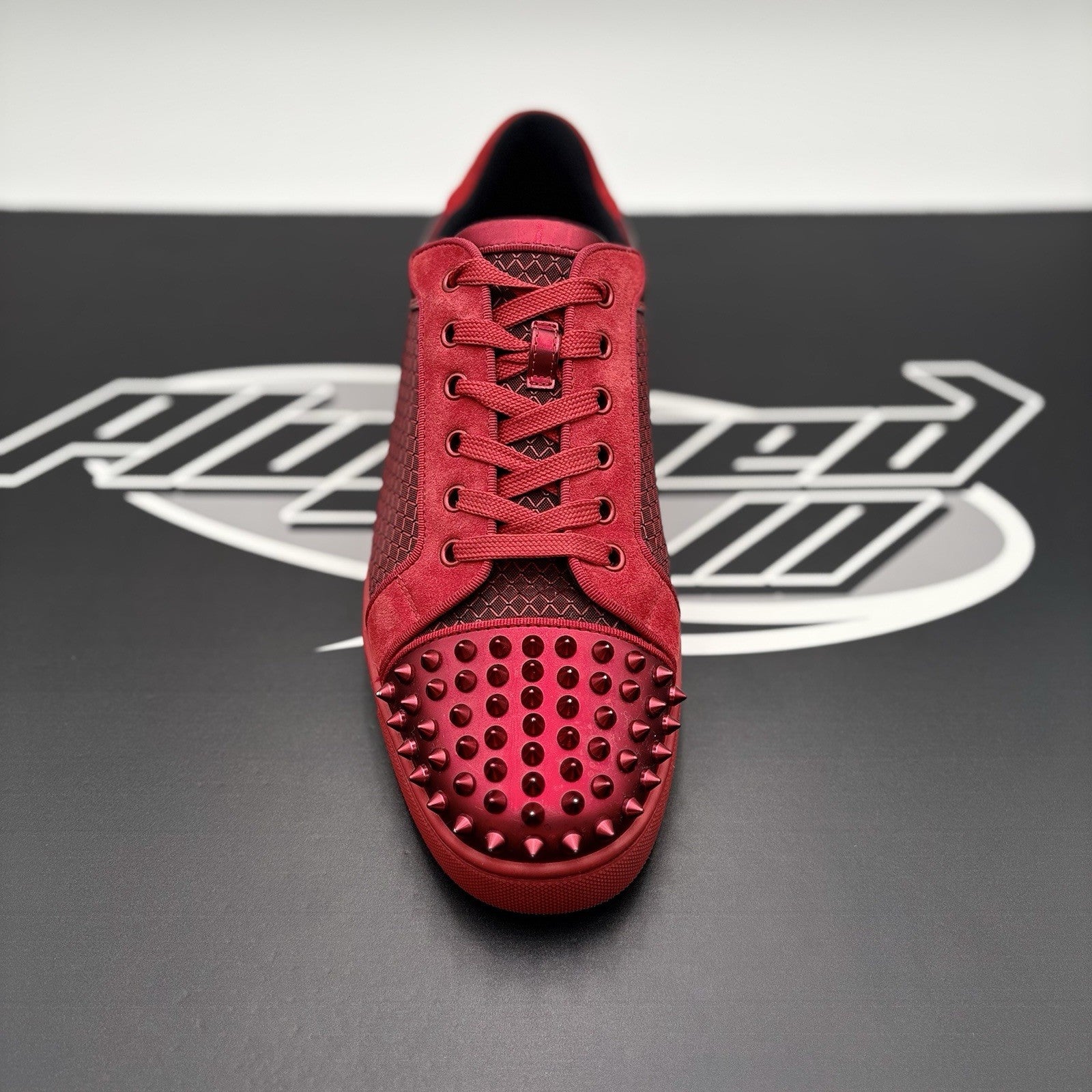 Size 43 (10 US) Christian Louboutin Low Spiked  ' Black Red ' | EXCELLENT!
