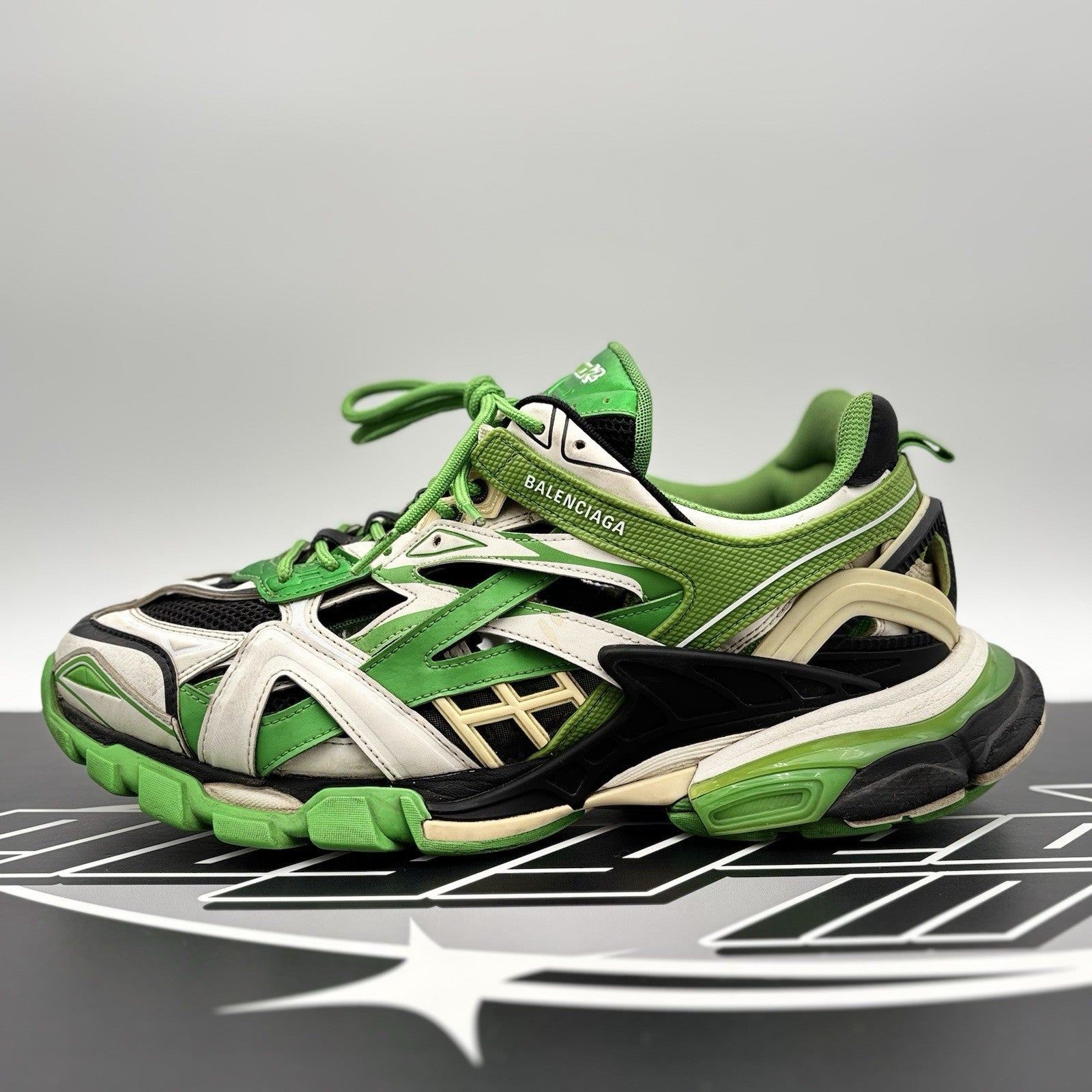 Size 45 ( 12 US) - Balenciaga Track 2 Trainer ' Black, White Green ' | GOOD!