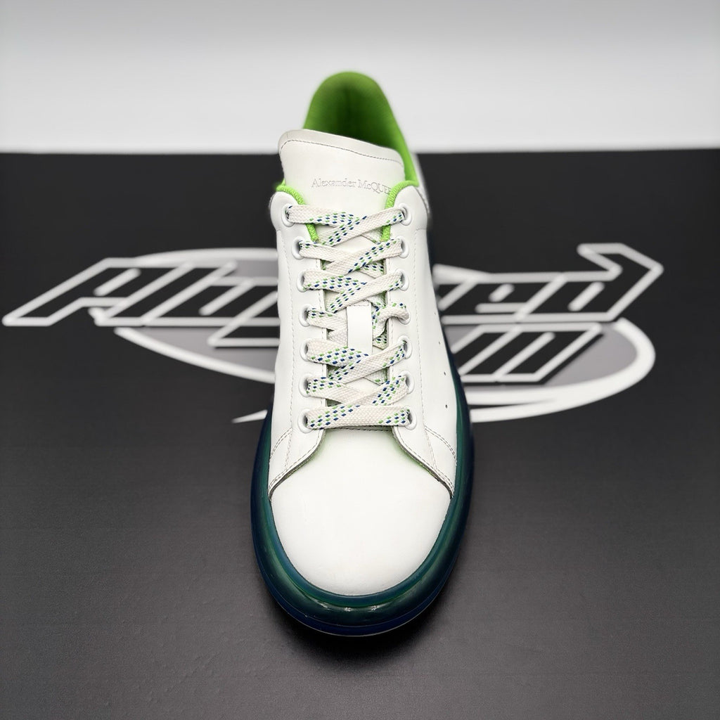 Size 45 (12 US) Alexander McQueen ' Transparent Sole White, Lime '