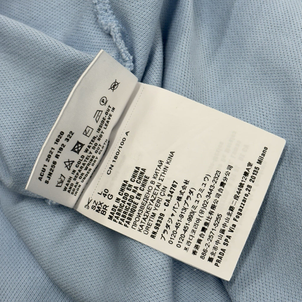 Size L - Prada Polo Shirt ' Light Blue ' | GREAT CONDITION!