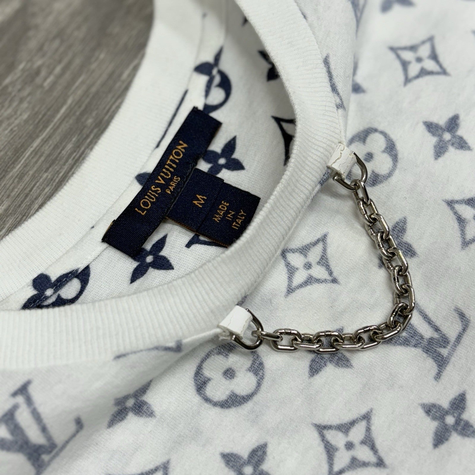 Size M - Louis Vuitton Monogram Printed With Chain ' White Blue ' | SUPER CLEAN!
