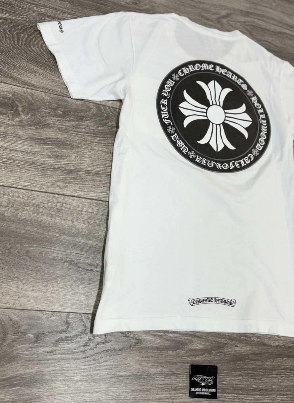 Size Small - Chrome Hearts Plus Cross Short Sleeve T-Shirt ' White ' | GOOD COND
