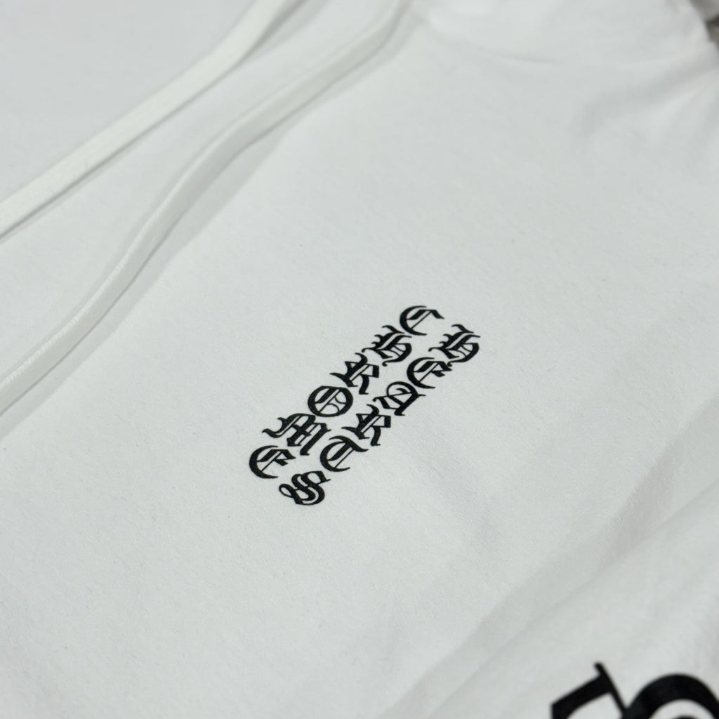 Size XL - Chrome Hearts Vertical Logo Fleece Hoodie ' White ' | NEW!