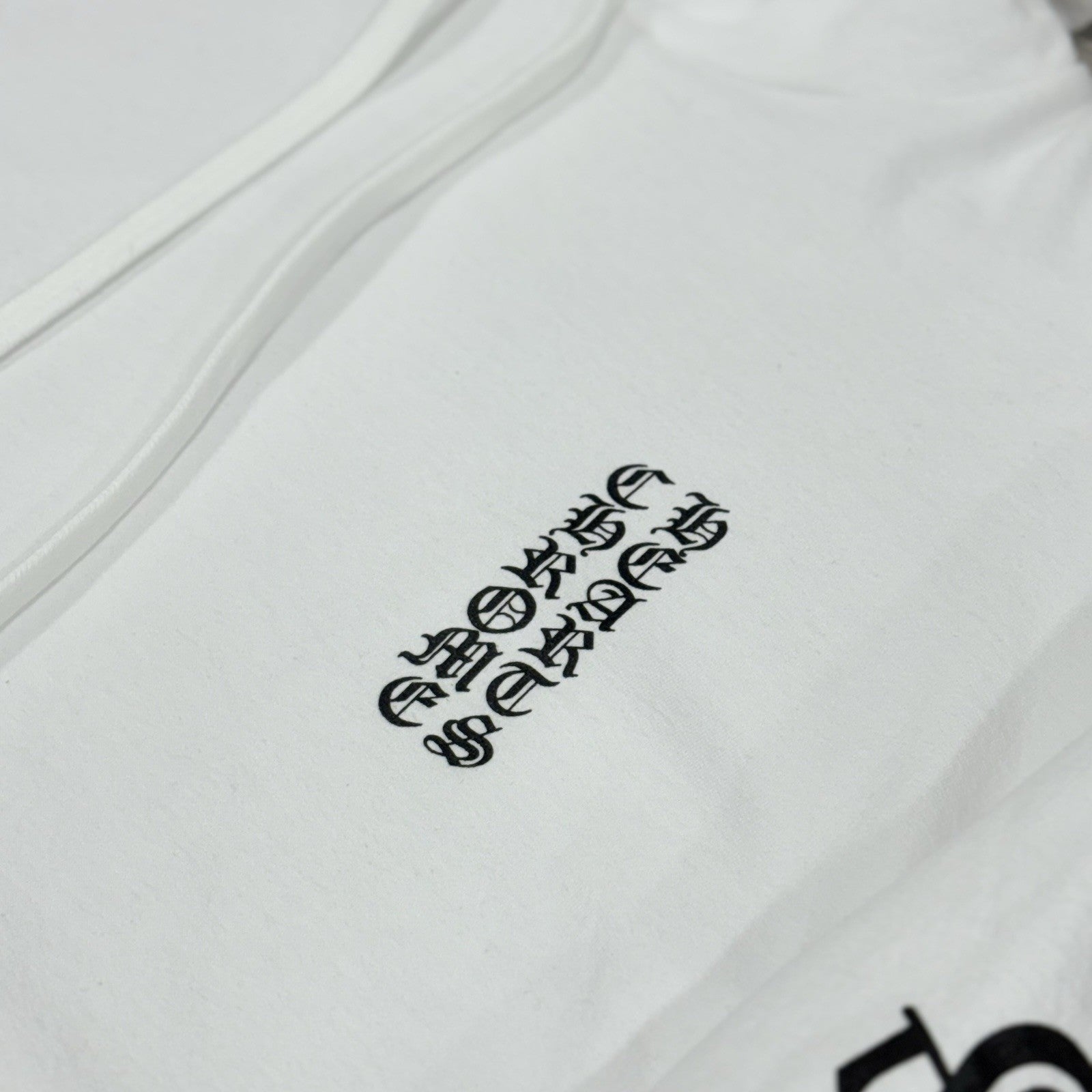 Size XL - Chrome Hearts Vertical Logo Fleece Hoodie ' White ' | NEW!