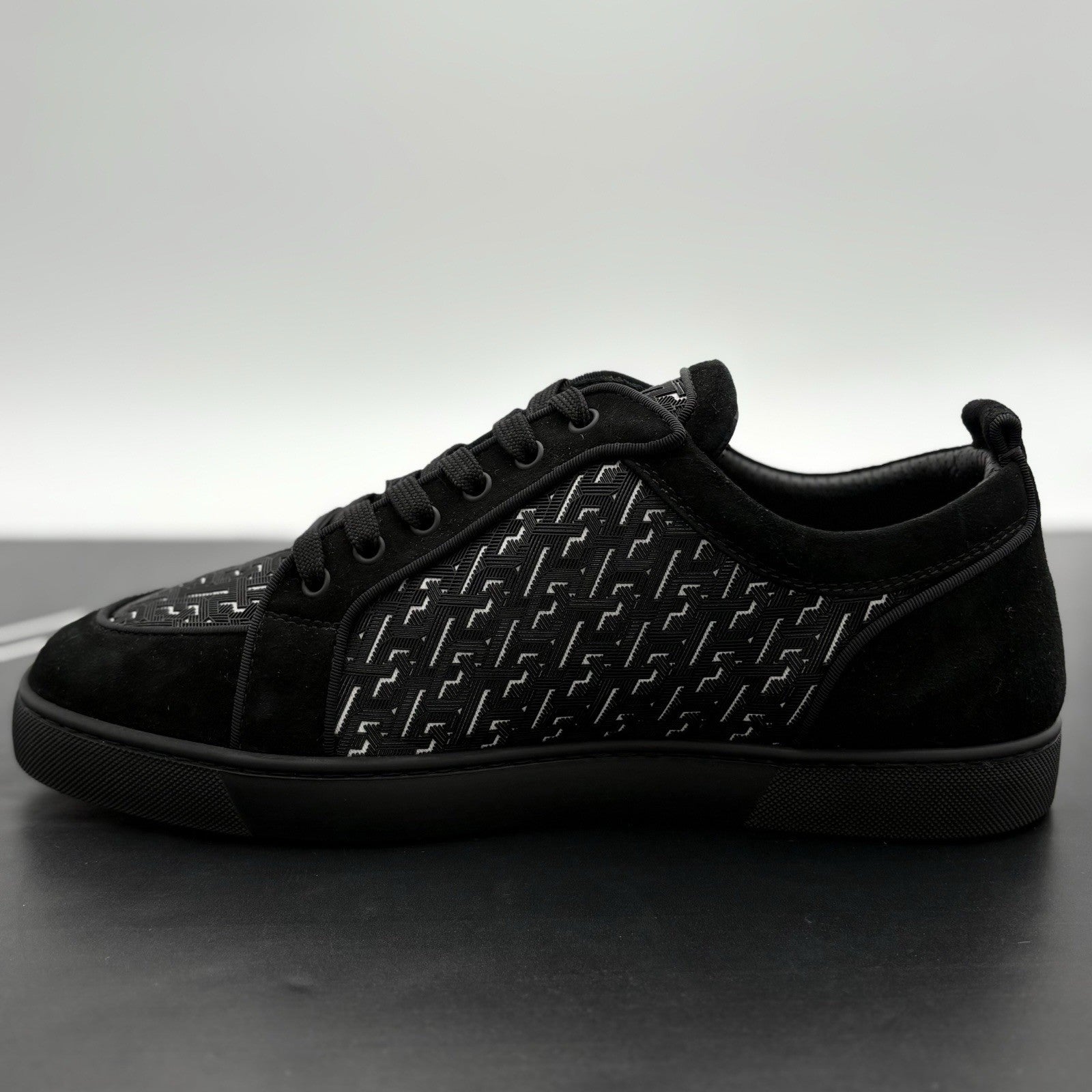 Size 45.5 (12.5 US) Christian Louboutin Rantulow Orlato Flat ' Black ' EXCELLENT