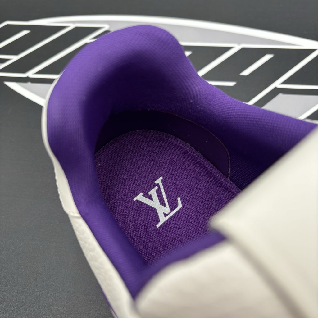 Size 7.5 LV (8.5-9 US) - Louis Vuitton Trainer ' White, Purple ' | WORN ONCE!