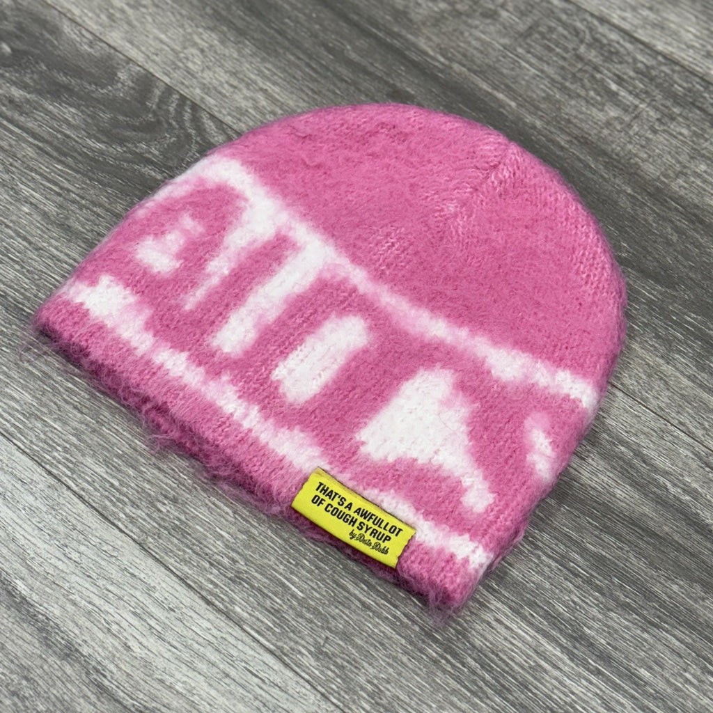 Thats An Awful Lot Of Cough Syrup Mohair Beanie ' Pink ' | NEW!