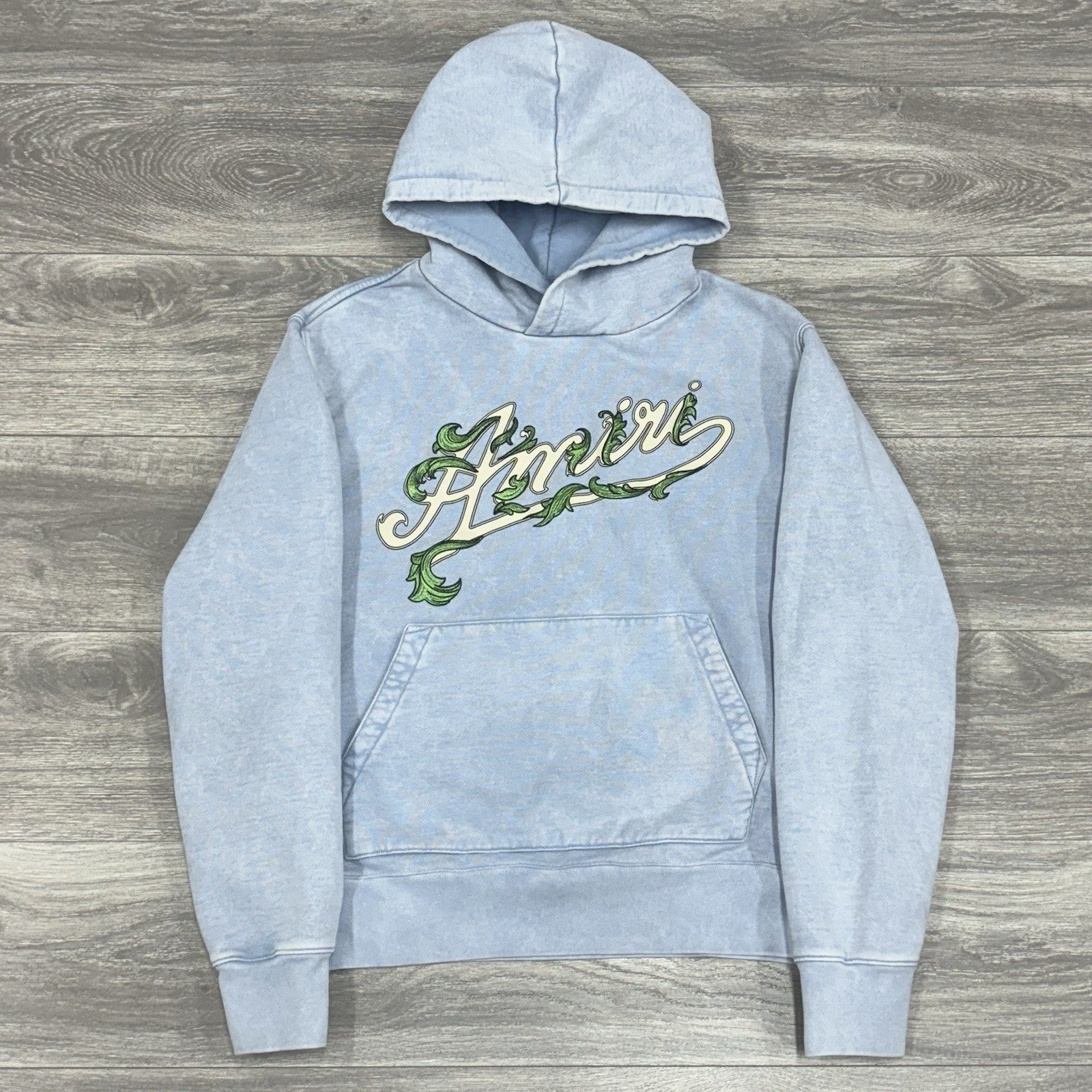 Size L - Amiri Filigree Embroidered Hoodie ' Blue ' | GREAT CONDITION!