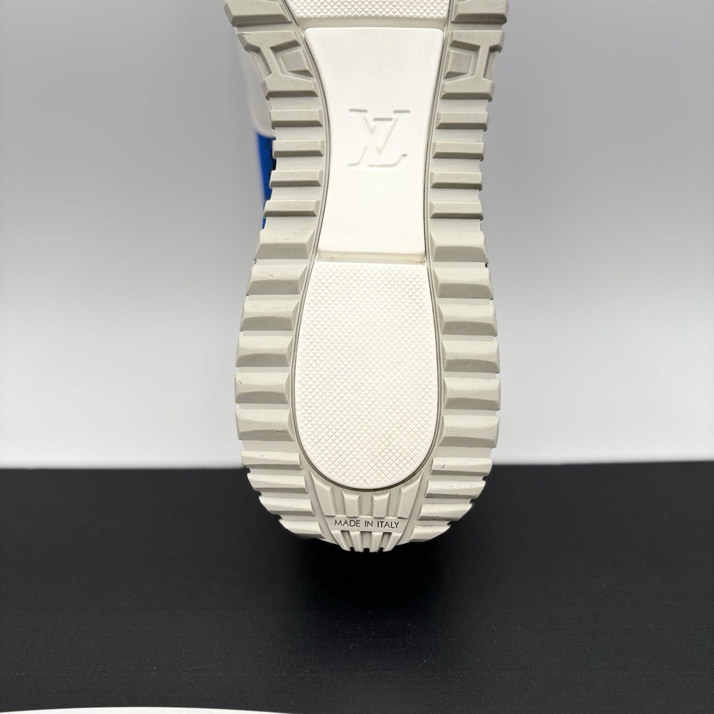 Size 9.5 LV (10-10.5 US) Louis Vuitton Run Away Sneaker ' White, Blue ' | GREAT!