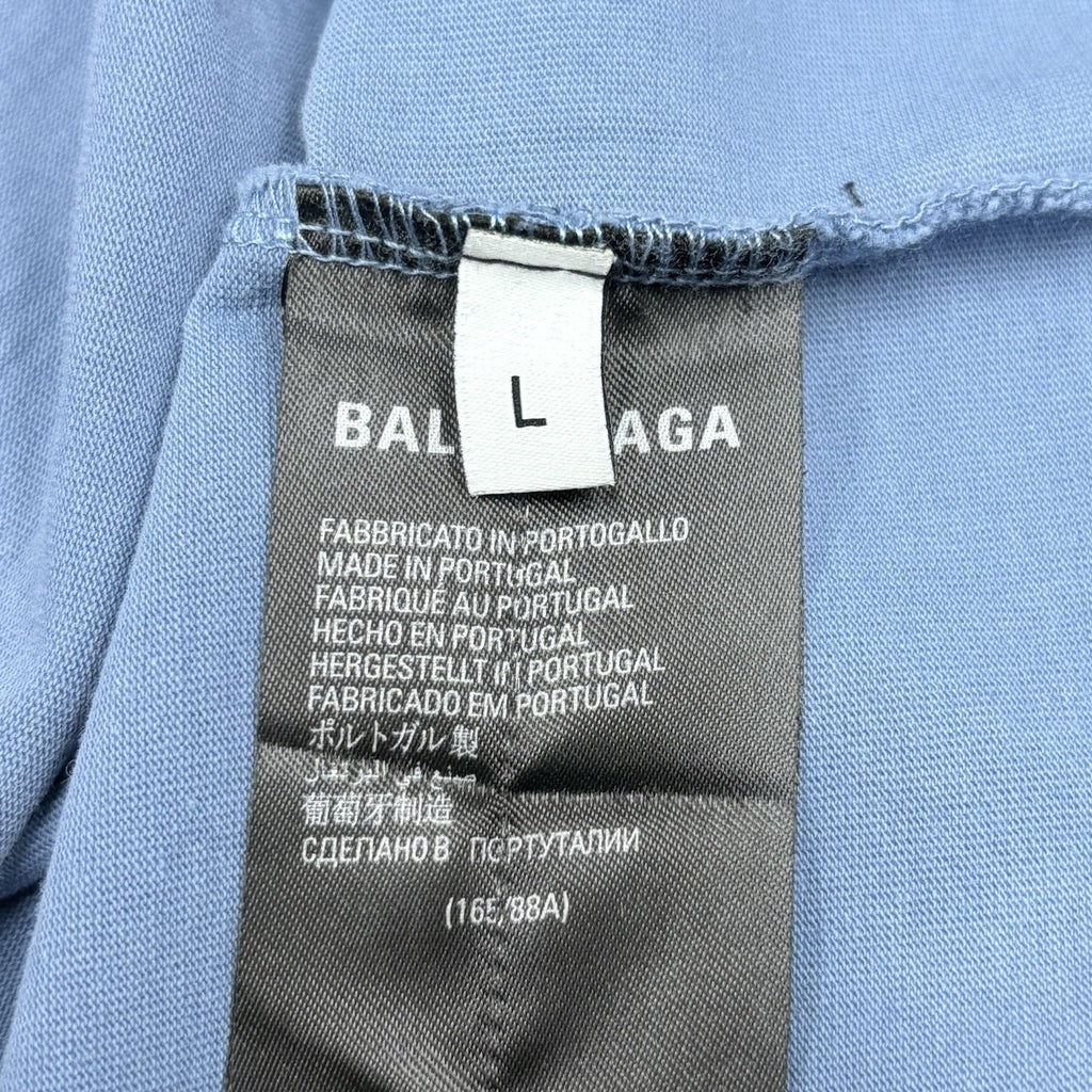 Size L - Balenciaga Burning Unity Oversized T-Shirt ' Blue ' | SUPER CLEAN!