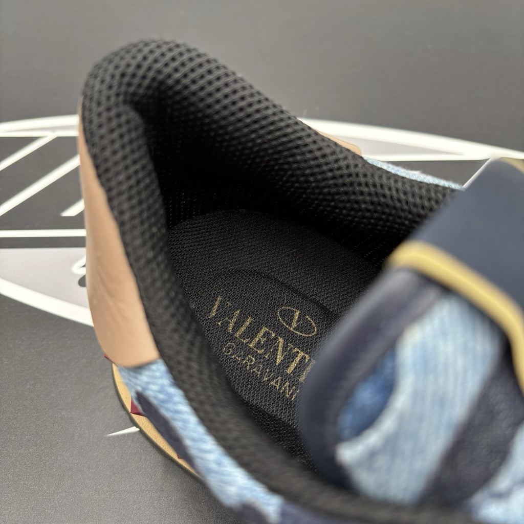 Size 41 EU (8 US) - Valentino Denim RockRunner Camo ‘ Blue, Red ‘ | GREAT COND!