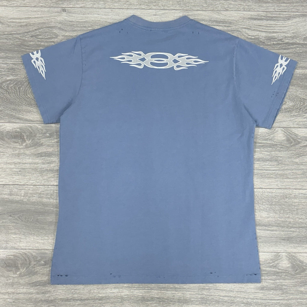 Size L - Balenciaga Burning Unity Oversized T-Shirt ' Blue ' | SUPER CLEAN!