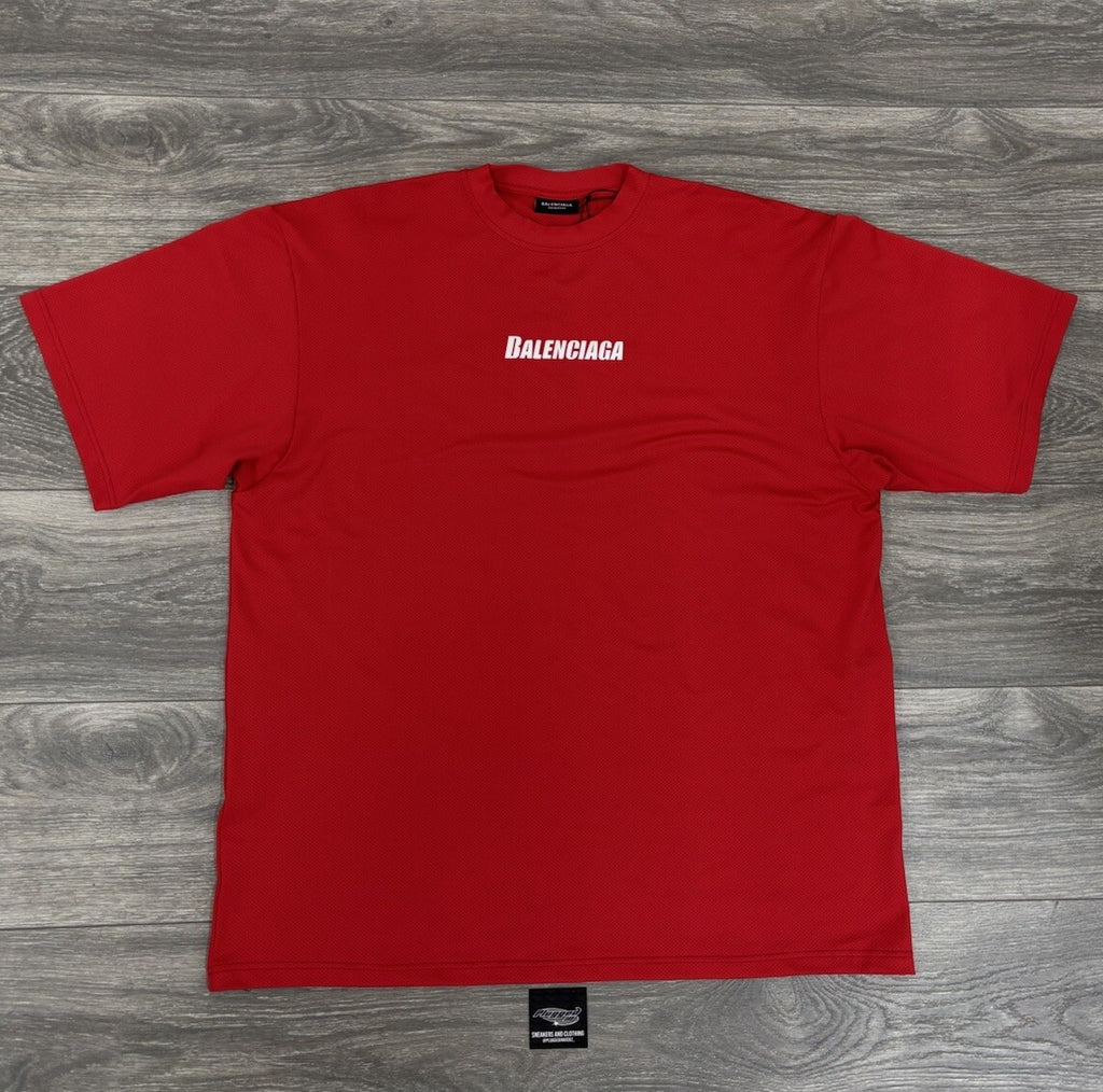 Size S - Balenciaga Oversized Swimwear Tee Red | BRAND NEW