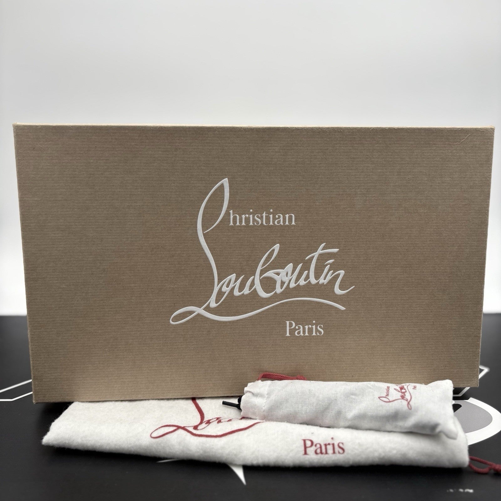 Size 45.5 (12.5 US) Christian Louboutin Rantulow Orlato Flat ' Black ' EXCELLENT