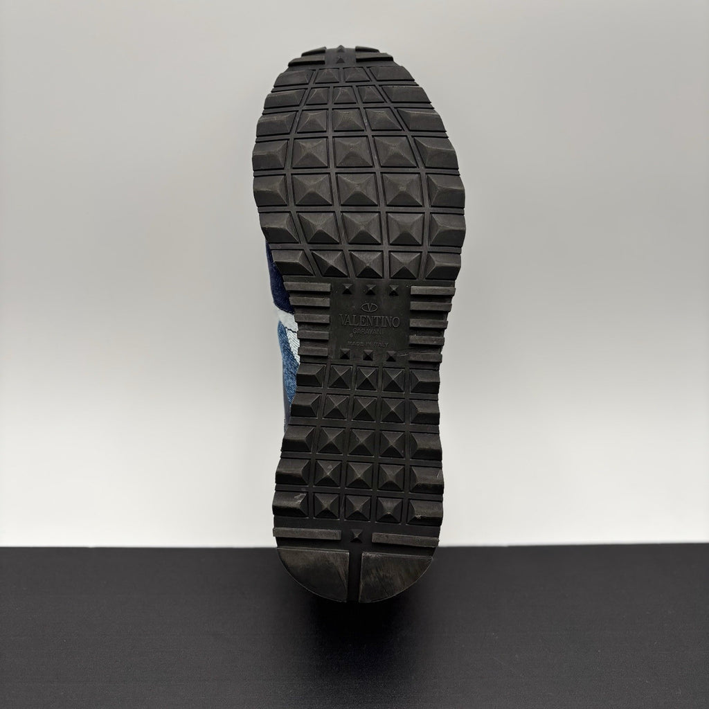 Size 41 EU (8 US) - Valentino Denim RockRunner Camo ‘ Blue, Red ‘ | GREAT COND!