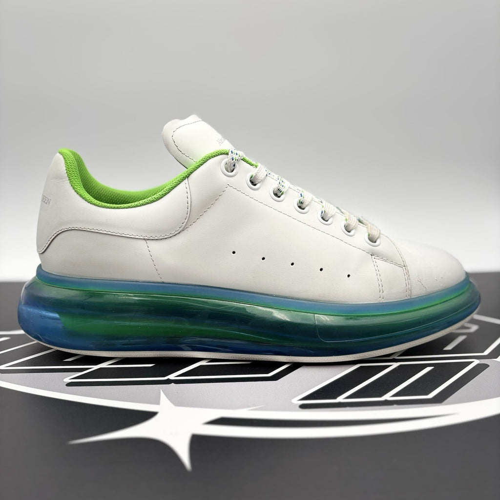 Size 45 (12 US) Alexander McQueen ' Transparent Sole White, Lime '