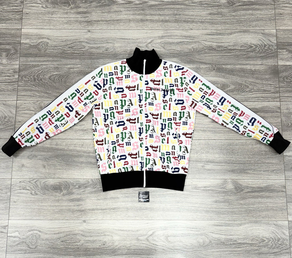Size Medium - Palm Angels Logo Track Jacket ' White Multi Color ' | EXCELLENT!