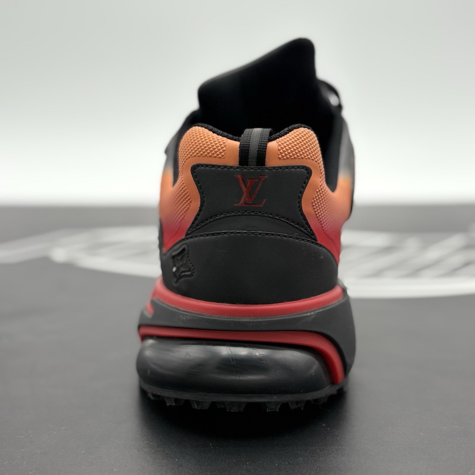 Size 12 LV (13-13:5 US) Louis Vuitton Tactic Runner ' Black Orange Red ' | CLEAN