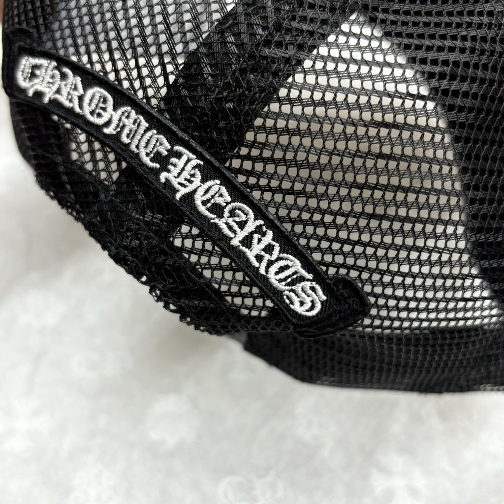 Chrome Hearts White Cemetery Cross Trucker Hat ' Black ' | BRAND NEW!
