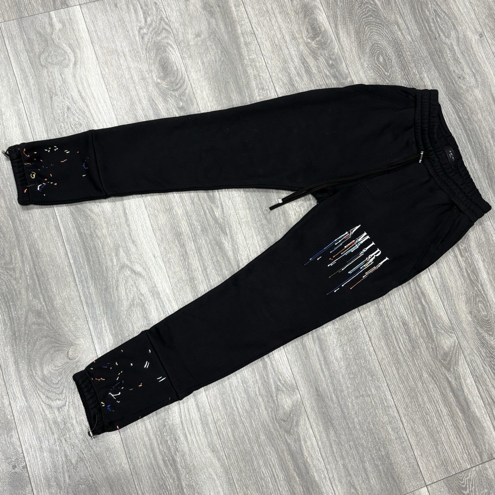 Size Small - Amiri Core Logo Paint Drip Sweatpants ' Black ' | SUPER CLEAN!