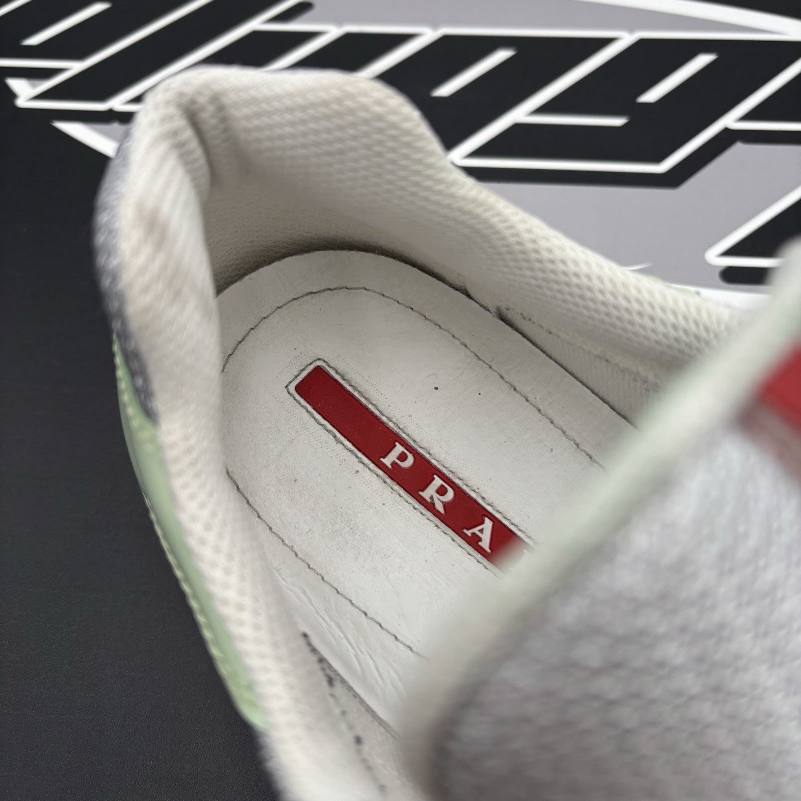 Size 8 UK (9 US) Prada Americas Cup ' White, Mint, Silver ' | GREAT CONDITION!