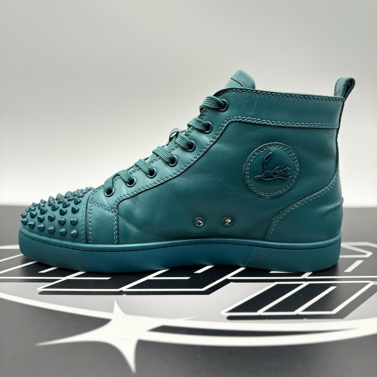 Size 42 (9 US) - Christian Louboutin Flat Spikes ' Green ' | GREAT CONDITION!