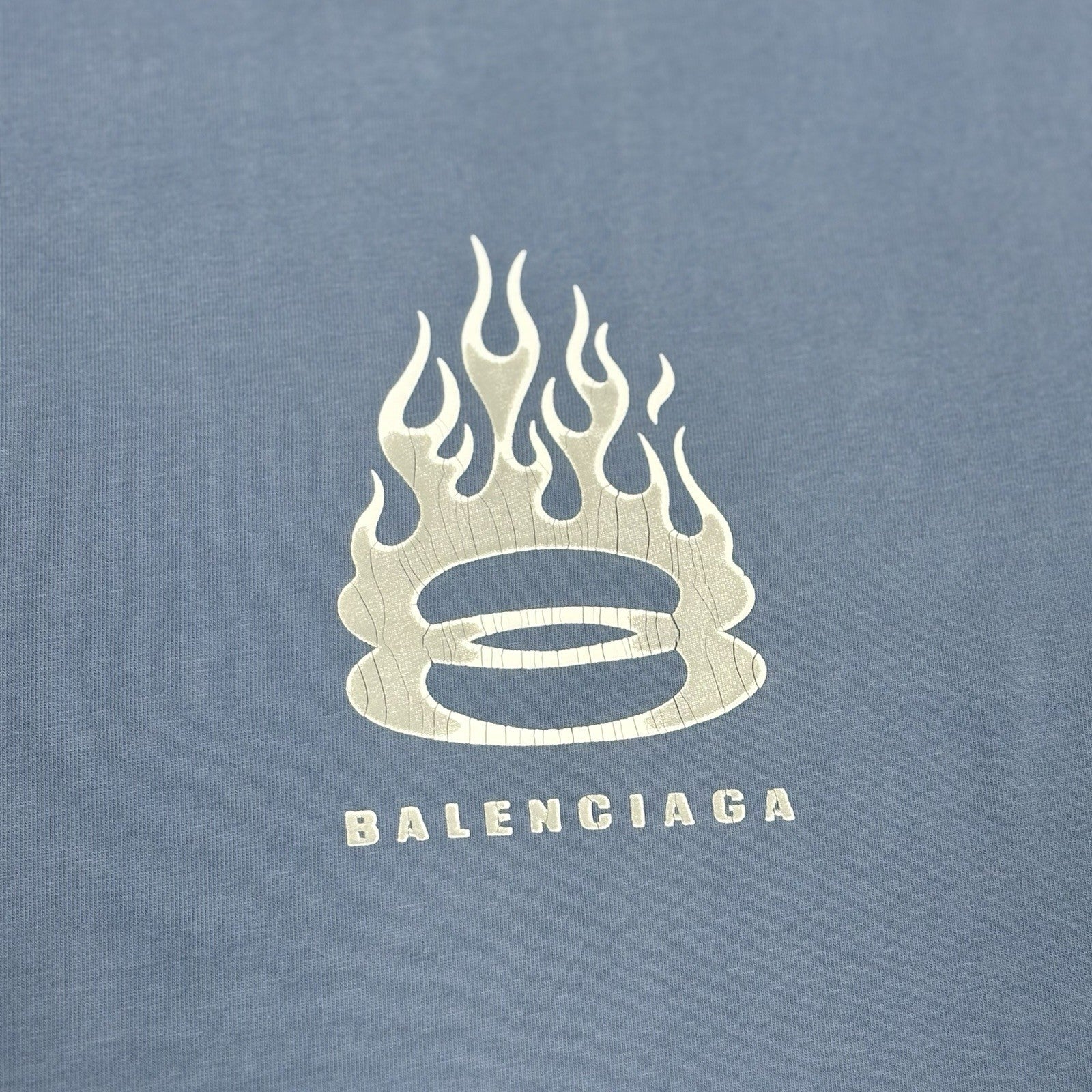 Size L - Balenciaga Burning Unity Oversized T-Shirt ' Blue ' | SUPER CLEAN!