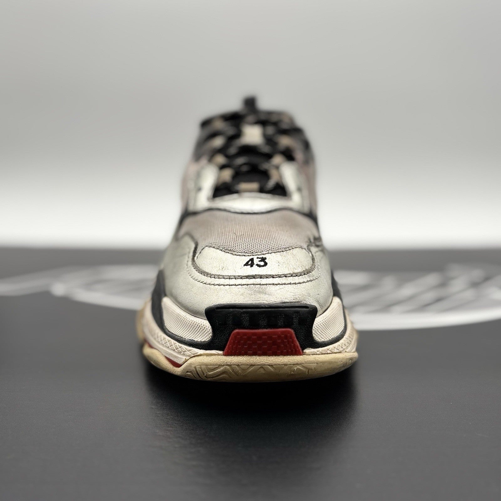 Size 43 (10 US) - Balenciaga Triple S ' Silver, Red, Black '