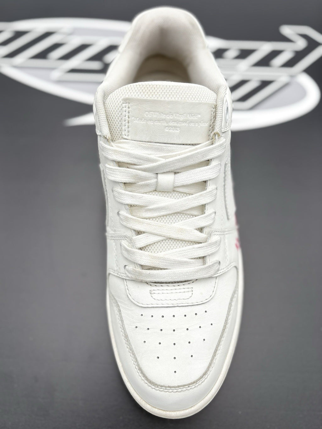 Size 42 (9 US) Off-White Out of Office “For Walking” ' White Fuchsia ' | GOOD!