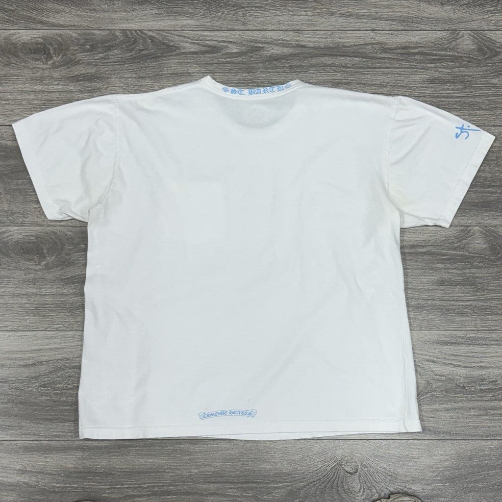 Size XL - Chrome Hearts St. Barth Collar Print T-Shirt ' White Blue '