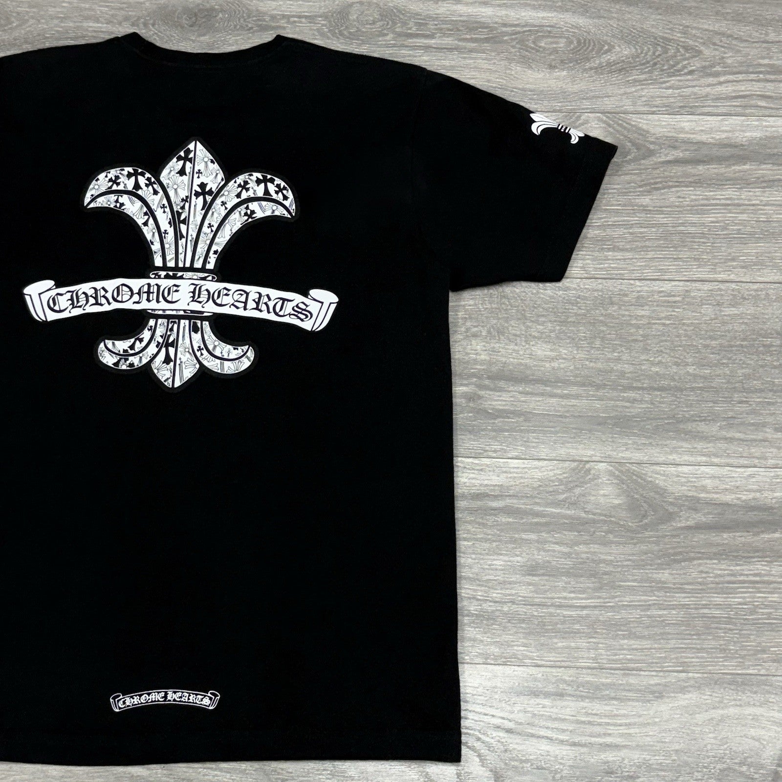 Size L - Chrome Hearts Fleur Scroll Logo T-Shirt ' Black ' | ONLY WORN ONCE!