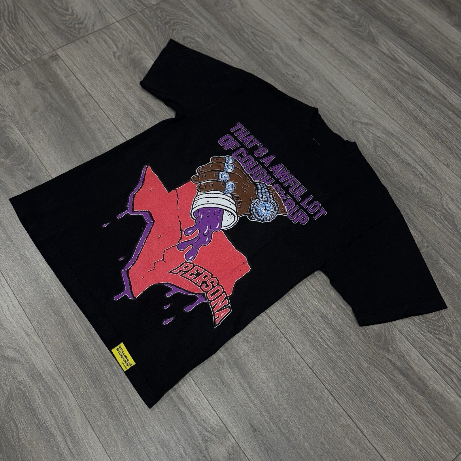 Size XL - That’s A Awful Lot Of Cough Syrup X Persona T-Shirt ' Black ' | NEW!