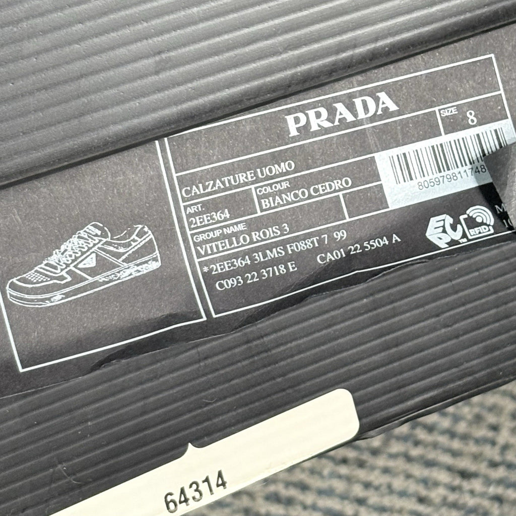 Size 8 UK (9 US) - Prada Downtown Low Leather ' Bianco Cedro ' | WORN ONCE!