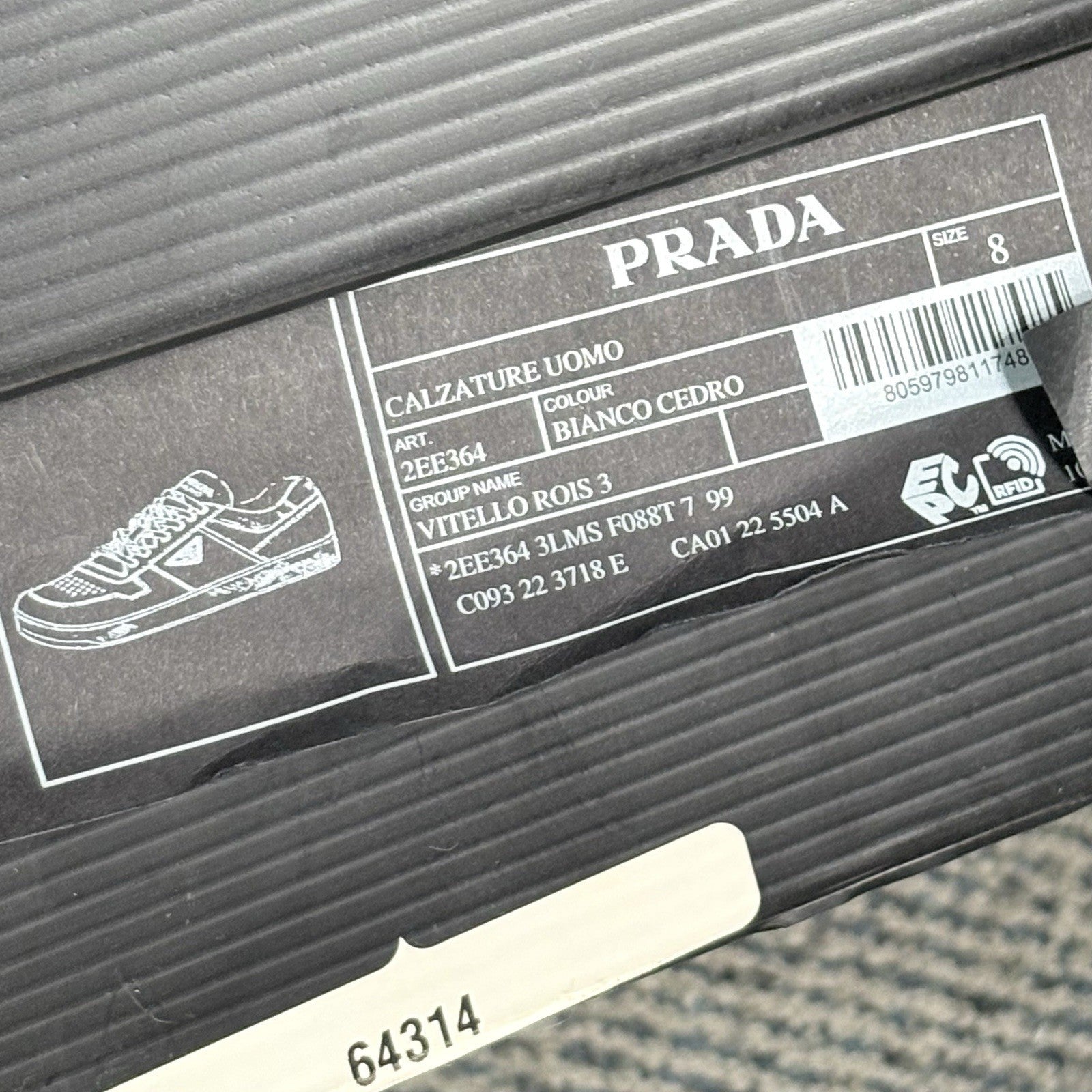 Size 8 UK (9 US) - Prada Downtown Low Leather ' Bianco Cedro ' | WORN ONCE!