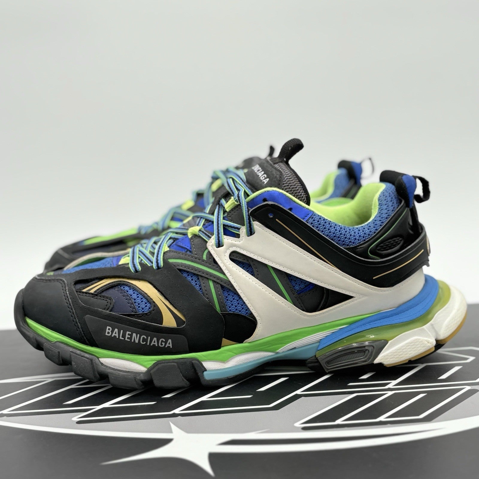 Size 45 (12 US) - Balenciaga Track ' Black Green Blue Gold ' | GREAT CONDITION!