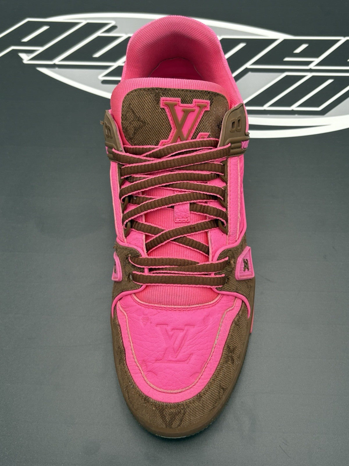 Size 8 LV (9-9.5 US) Louis Vuitton Trainer ' Pink Brown ' | GREAT CONDITION!