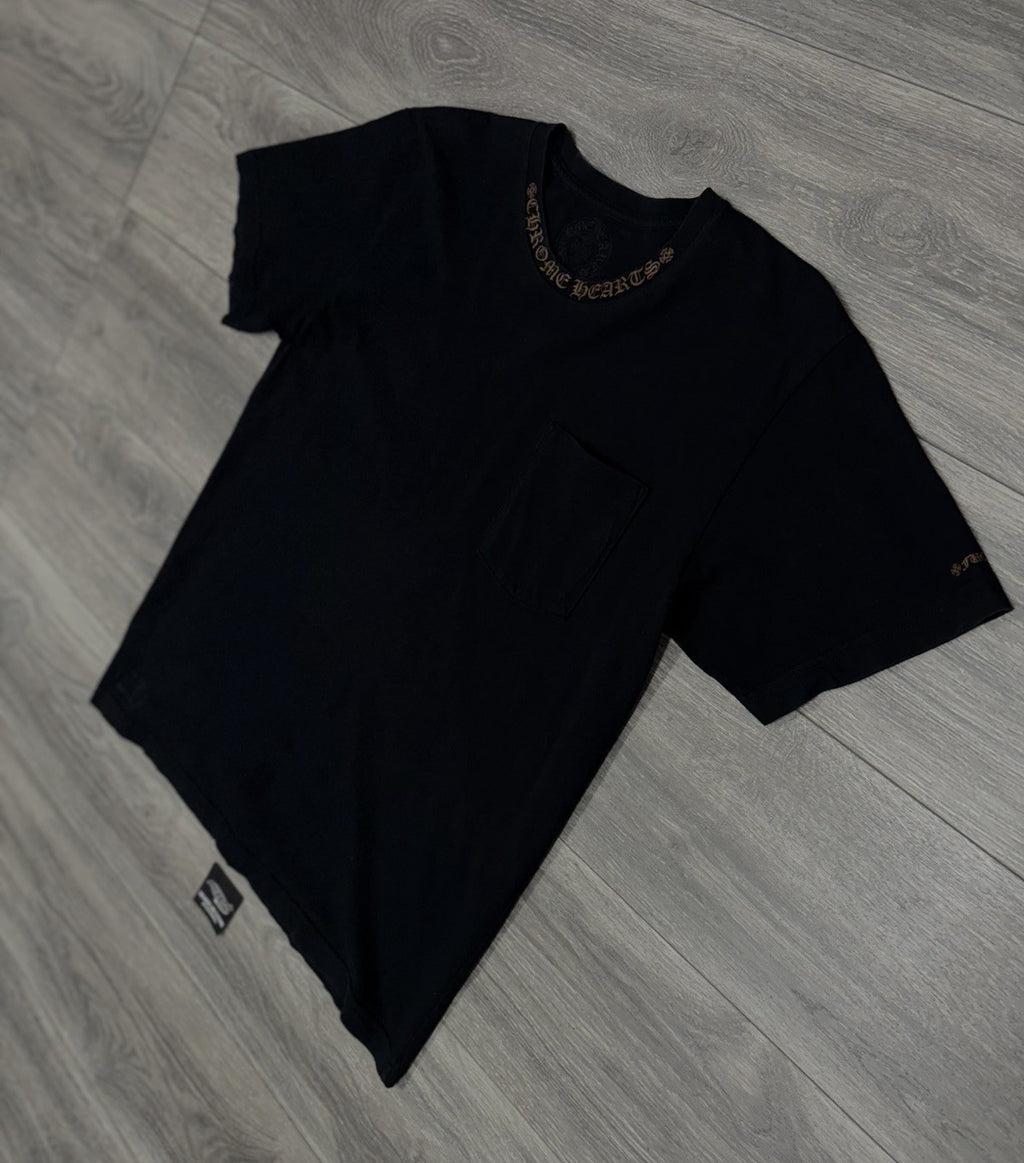 Size Large - Chrome Hearts Collar Print T-Shirt ' Black Brown ' | SUPER CLEAN!