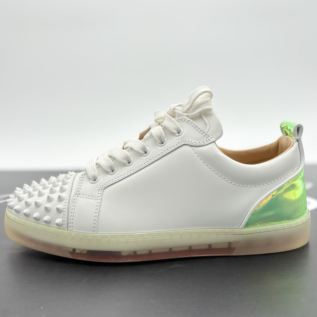 Size 42 (9 US) - Christian Louboutin Spikes ' White Iridescent ' | SUPER CLEAN!