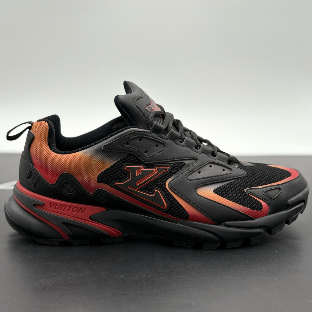 Size 12 LV (13-13:5 US) Louis Vuitton Tactic Runner ' Black Orange Red ' | CLEAN