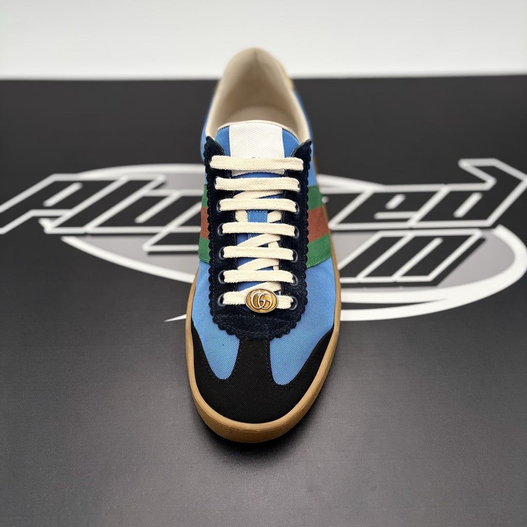 Size 8 G (8.5 US) - Gucci Web Accent Nylon ‘ Blue ‘  | GOOD CONDITION!