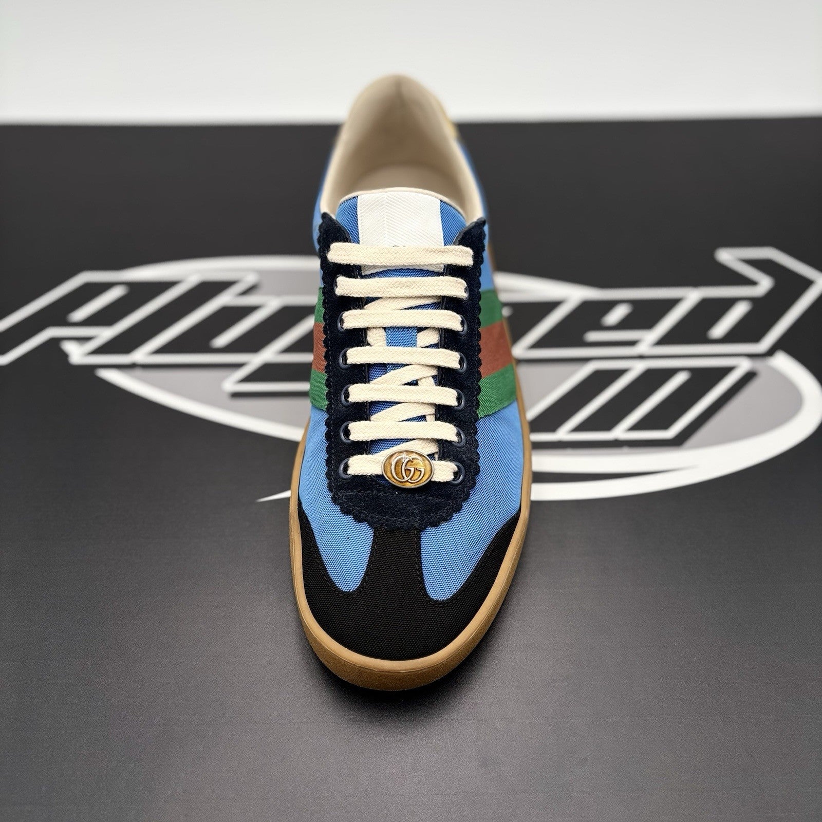 Size 8 G (8.5 US) - Gucci Web Accent Nylon ‘ Blue ‘  | GOOD CONDITION!